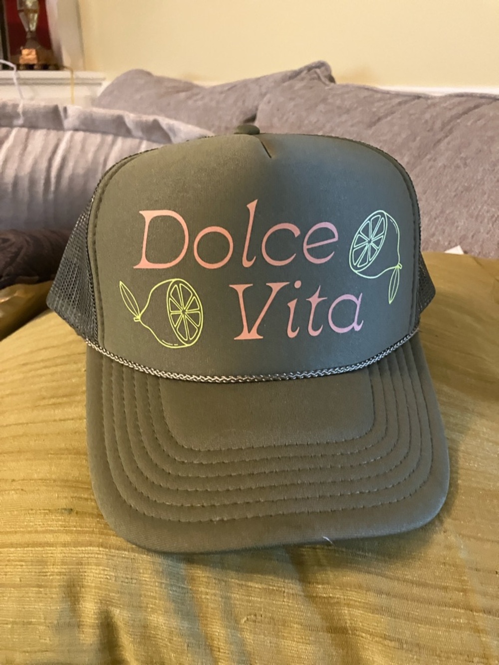 Dolce Vita Olive Green Trucker Hat